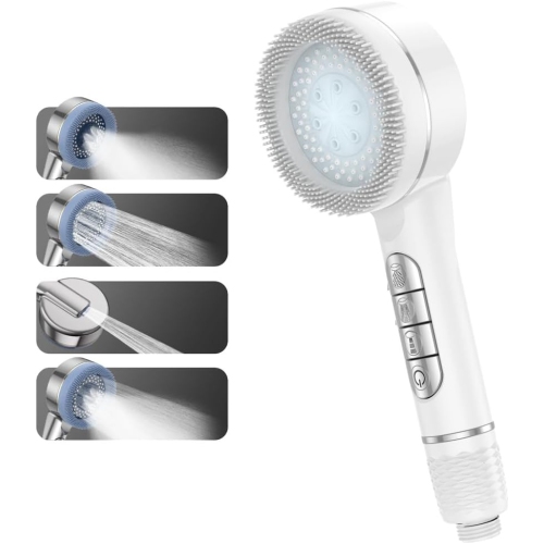 Pomme de douche portative à ultra haute pression, décharge d'eau à une touche, pomme de douche massante à 4 vitesses avec filtre, accessoires de