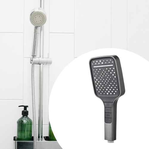 High Pressure Shower Head Removable 7-Mode Rain Shower Head Hand Held Shower Head - Grey(Shower head only)