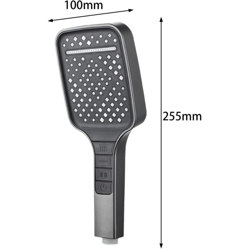 High Pressure Shower Head Removable 7-Mode Rain Shower Head Hand Held Shower Head - Grey(Shower head only)