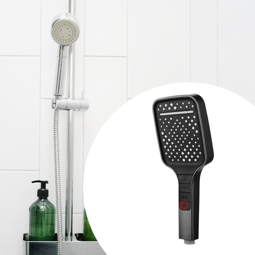 High Pressure Shower Head Removable 7-Mode Rain Shower Head Handheld Shower Head - Black（Shower head only）