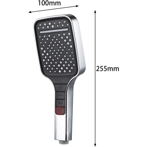 High Pressure Shower Head Removable 7 Mode Rain Shower Head Handheld Shower Head - Silver (Shower head only)