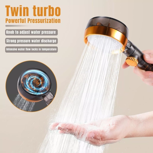 360° rotating shower head system bathroom high pressure turbine shower head shower head