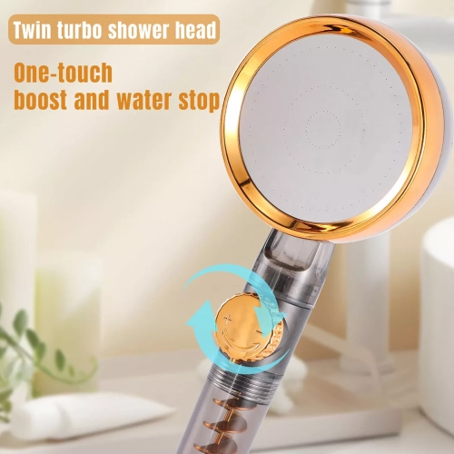 360° rotating shower head system bathroom high pressure turbine shower head shower head