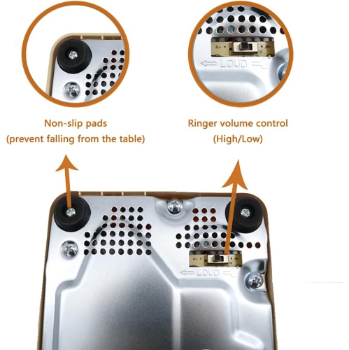 Antique Telephone Mechanical Bell Old Retro Office Hotel Fixed Landline Home Telephone - Beige