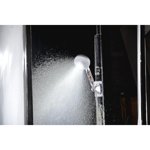 Five-speed adjustment High-pressure water Negative ion hard water softening filter Shower head, shower head - silver white