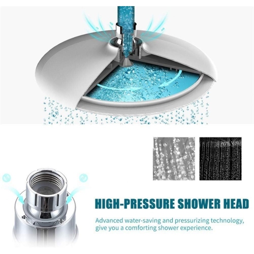 Chrome Bathroom Shower Round Shower Head Replacement Polished High Pressure Shower Head 8 Inch Rain Shower Head Adjustable Bathroom Shower Head