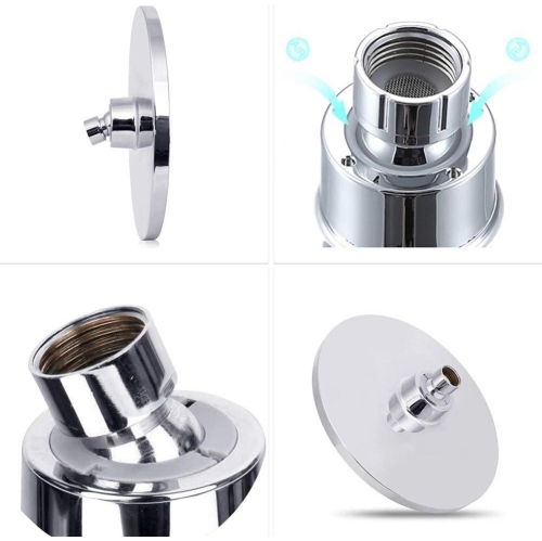 Chrome Bathroom Shower Round Shower Head Replacement Polished High Pressure Shower Head 8 Inch Rain Shower Head Adjustable Bathroom Shower Head