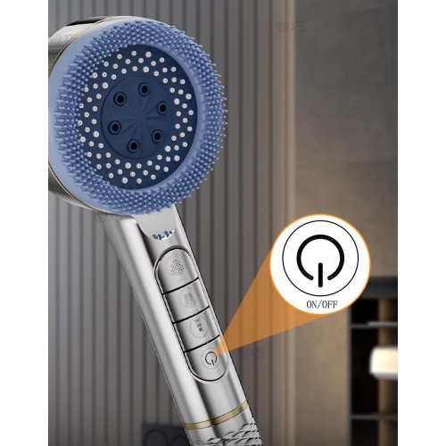 Ultra-high pressure handheld shower head, one-touch water discharge, 4-speed massage shower head with filter, bathroom accessories