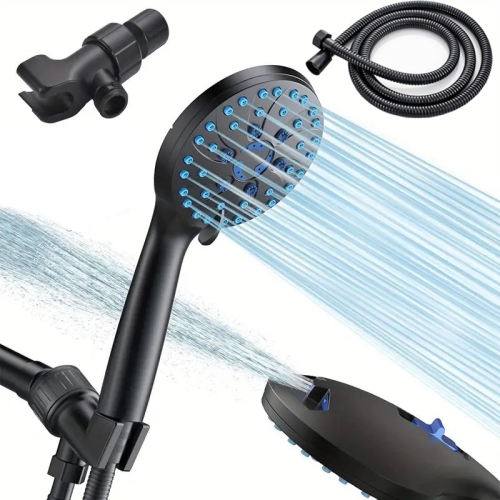 Shower head accessories High pressure shower head | Handheld shower head with tube Powerful shower head Shower head black + 1.5m hose + American