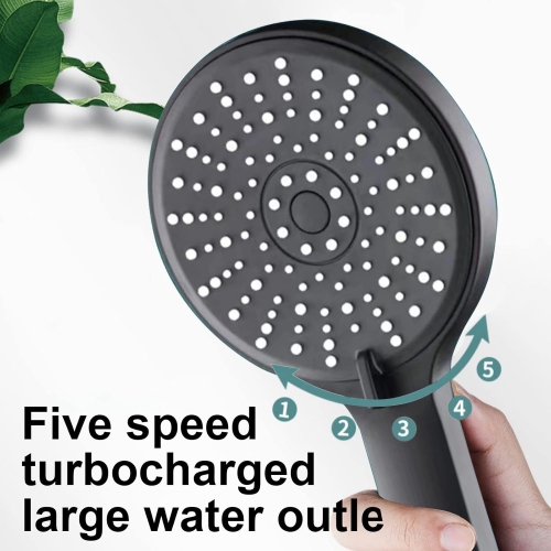 Grand panneau d'appoint de pomme de douche cinq vitesses grande sortie d'eau de salle de bain chauffe-eau pomme de douche Yuba