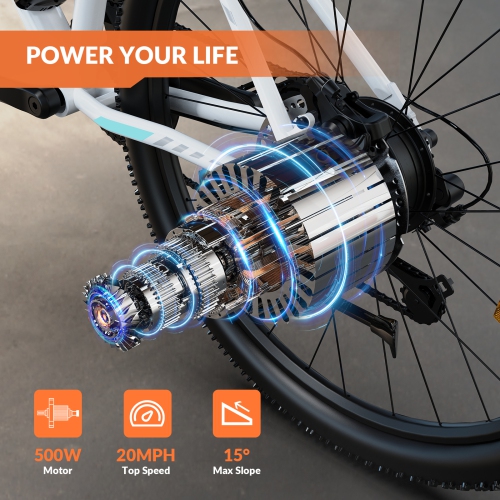 5TH WHEEL BB17 Electric Bike, 700W Peak Motor, 37KM/H Max Speed, Color LCD Display, 7-Speed Gear, Front Suspension, Commuting & Mountain Ebike