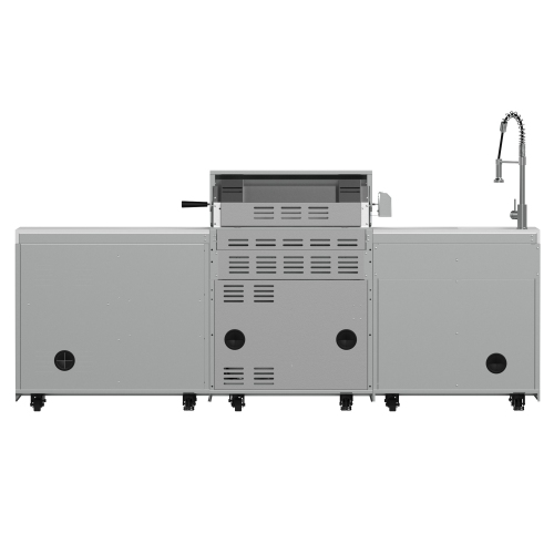 FORNO Bulnes 30-Inch BBQ, 60,000 BTU, 3 Burners with Sear & Rotisserie Infrared Burners, Stainless Steel Outdoor Kitchen with Beverage Center & White