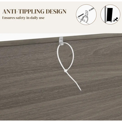 Farmhouse Charm 59.8 " Sideboard Buffet Cabinet with Doors Distressed Light Grey