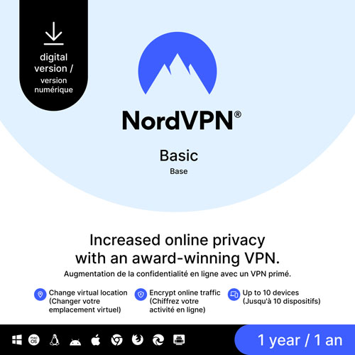 NordVPN Basic (PC/Mac) - 10 Devices - 1 Year