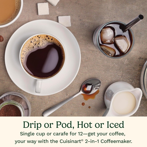 Cuisinart Coffee Maker - 12-Cup Glass Carafe, Automatic Hot & Iced Coffee Brewer, Stainless Steel