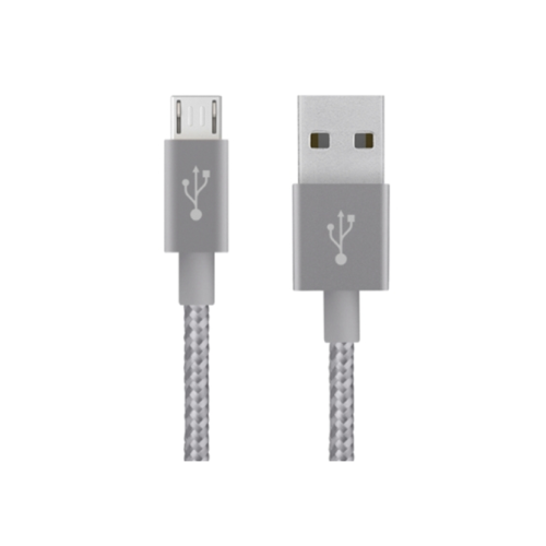 Belkin Mixit 10-Foot Premium Braided Micro USB Cable Silver Grey