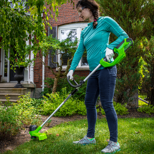 Greenworks 40V 20" Brushless Push Lawn Mower & 40V 12" String Trimmer, 4.0Ah Battery and Charger Included