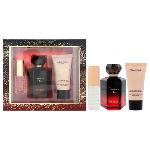 DIANE CASTEL  Tentation Oud By for Women - 3 PC Gift Set 3.3OZ Edp Spray, 0.34OZ Edp Spray (Mini), 1.7OZ Body Lotion