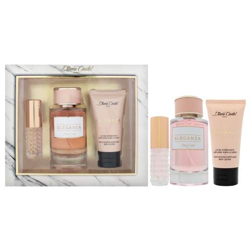 DIANE CASTEL  Eleganza By for Women - 3 PC Gift Set 3.3OZ Edp Spray, 0.34OZ Edp Spray (Mini), 1.7OZ Body Lotion