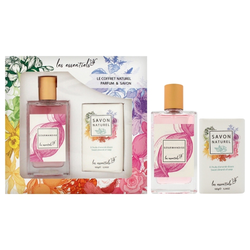 LES ESSENTIALS  Le Coffret Naturel Parfum And Savon - Gourmandise By for Women - 2 PC Gift Set 2.7OZ Edp Spray, 3.25OZ Sweet Almond Oil Soap