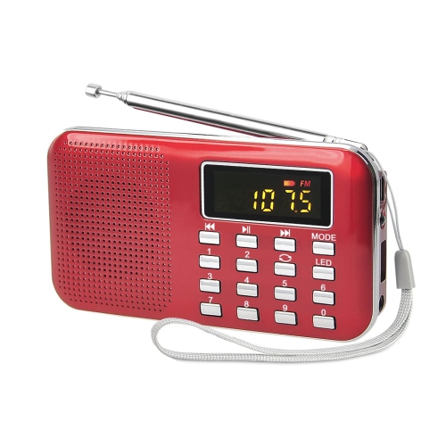 Mini radio portative AM FM de poche avec lecteur MP3, lampe de poche LED, radios numériques rechargeables Haut-parleur prenant en charge les cartes