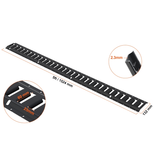 VEVOR 18PCS E Track Tie-Down Rail Kit, 5' E-Tracks Set Includes 4 Steel Rails & 8 O-Ring Anchors & 4 Tie-Offs with D-Ring & 2 Ratchet Straps,