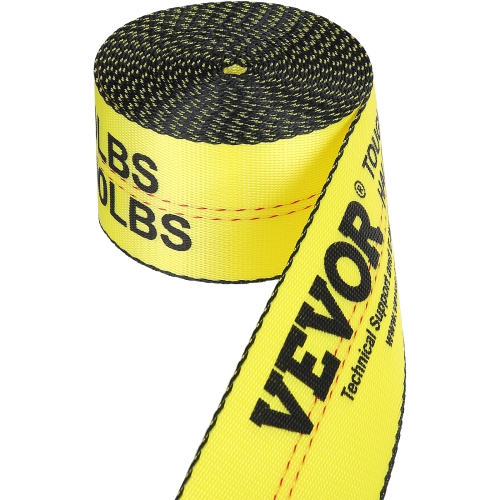 VEVOR 4" x 30' Winch Straps, 6000 lbs Load Capacity, 18000 lbs Break Strength, Truck Straps with Flat Hook, Flatbed Tie Downs Cargo Control for