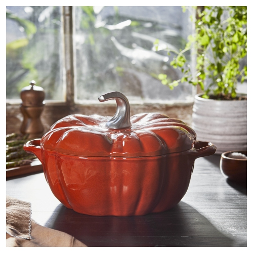 STAUB La Cocotte 3.25 L Cast Iron Pumpkin Cocotte, Cinnamon