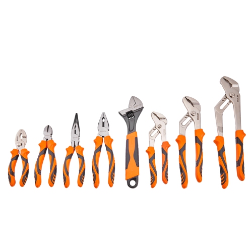 VEVOR 8-Piece Pliers Set, Carbon Steel, 12"/10"/8" Groove Joint Pliers, 8" Linesman's Pliers, 6" Slip Joint Pliers, 8" Long Nose Pliers, 6" Diagonal