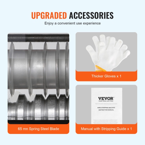 VEVOR 0.06''-0.98'' Electric Cable Stripping Tool, Motorized Wire Stripper, 60W, Features Clear Depth Gauge, Includes 6 Circular & 1 Flat Channels