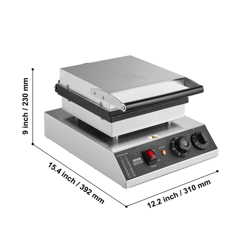 VEVOR 25PCS Mini Dutch Pancake Maker, 43mm Diameter Dorayaki Baker Machine, 1700W Commercial Electric Poffertjes Grill, Non-stick Stainless Steel,