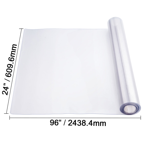 VEVOR 24 x 96 Inch Plastic Table Cover, 1.5 mm Thick Clear Table Protector, Rectangle PVC Desk Mat, Waterproof & Easy Cleaning Desk Pad Tablecloth,