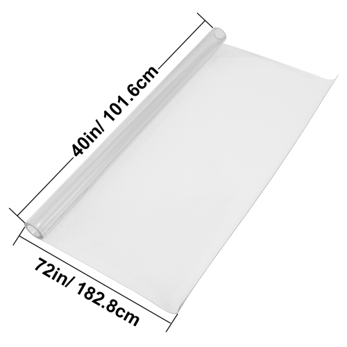 VEVOR 40 x 72 Inch Plastic Table Cover, 1.5 mm Thick Clear Table Protector, Rectangle Clear Desk Mat, Waterproof & Easy Cleaning for Office Dresser