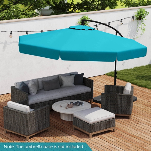 Parasol de patio à cantilever décalé 10 pi de Costway avec housse beige/gris/marine/turquoise/rouge/brun