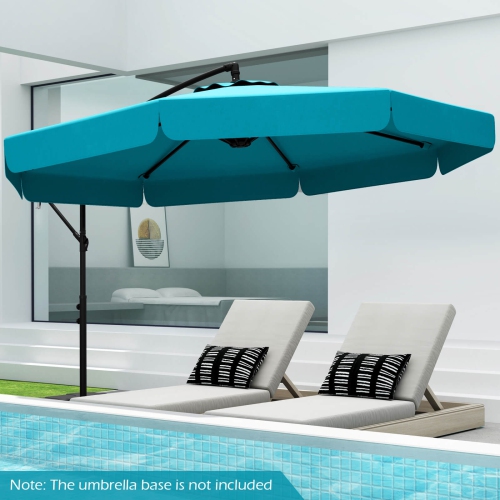 Parasol de patio à cantilever décalé 10 pi de Costway avec housse beige/gris/marine/turquoise/rouge/brun