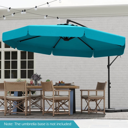 Parasol de patio à cantilever décalé 10 pi de Costway avec housse beige/gris/marine/turquoise/rouge/brun