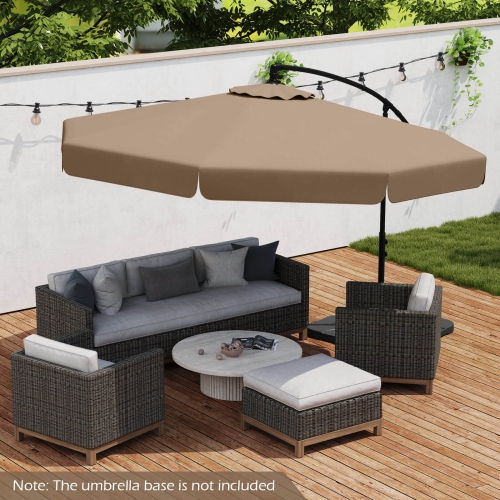 Parasol de patio à cantilever décalé 10 pi de Costway avec housse beige/gris/marine/turquoise/rouge/brun