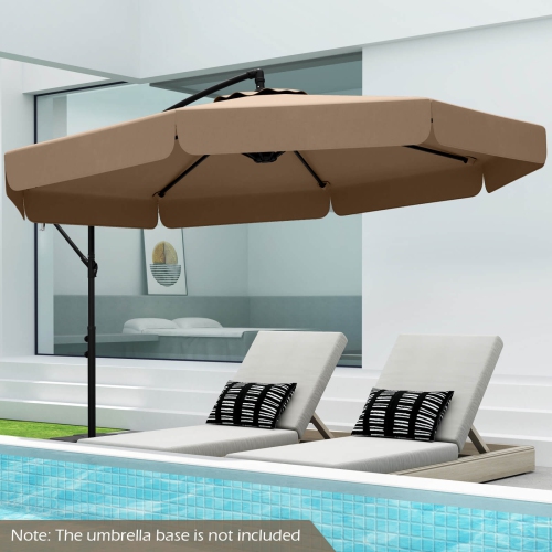 Parasol de patio à cantilever décalé 10 pi de Costway avec housse beige/gris/marine/turquoise/rouge/brun