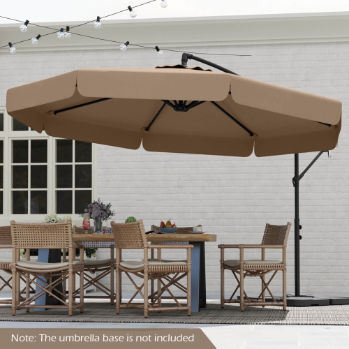 Parasol de patio à cantilever décalé 10 pi de Costway avec housse beige/gris/marine/turquoise/rouge/brun