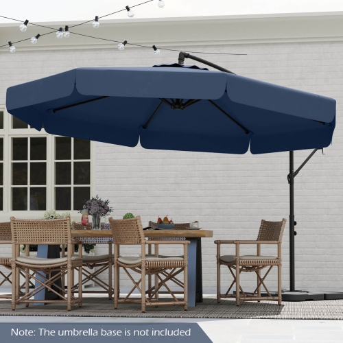 Costway 10 FT Offset Hanging Umbrella Patio Cantilever Umbrella with Cover Beige/Gray/Navy/Turquoise/Red/Brown