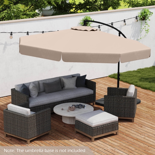 Parasol de patio à cantilever décalé 10 pi de Costway avec housse beige/gris/marine/turquoise/rouge/brun