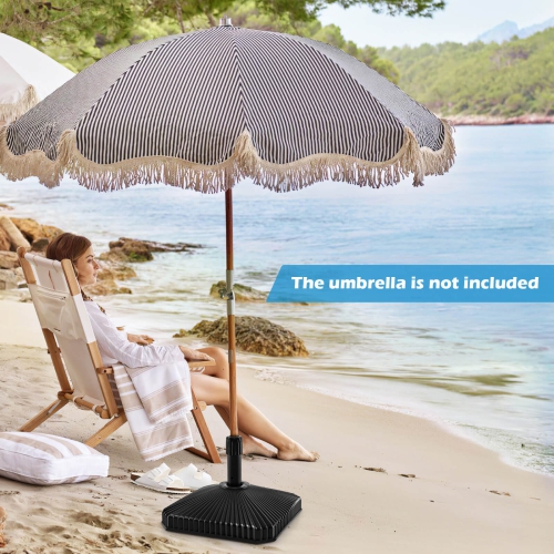 Costway 22" Square Umbrella Base with Refillable Reservoir for Water & Sand for Poolside