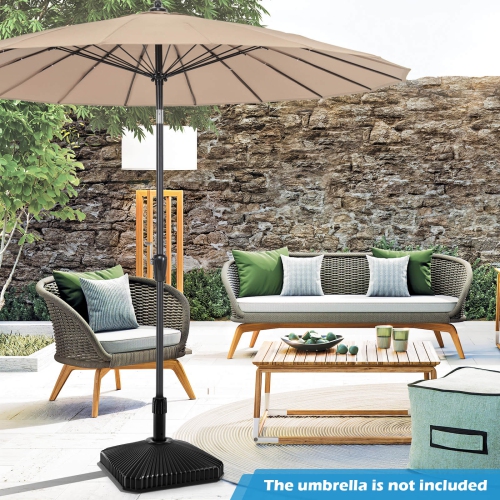 Costway 22" Square Umbrella Base with Refillable Reservoir for Water & Sand for Poolside
