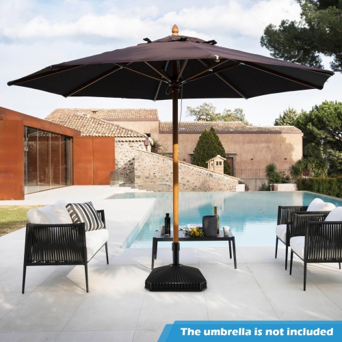 Costway 22" Square Umbrella Base with Refillable Reservoir for Water & Sand for Poolside
