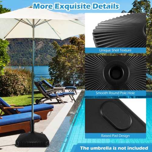 Costway 22" Square Umbrella Base with Refillable Reservoir for Water & Sand for Poolside