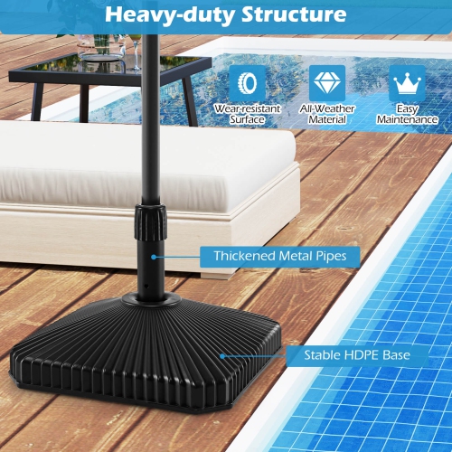 Costway 22" Square Umbrella Base with Refillable Reservoir for Water & Sand for Poolside