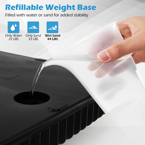 Costway 22" Square Umbrella Base with Refillable Reservoir for Water & Sand for Poolside