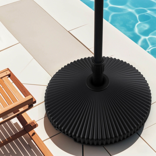 Costway Fillable Umbrella Base with Shell Texture 3 Coupler Sizes for Lawn Poolside Garden