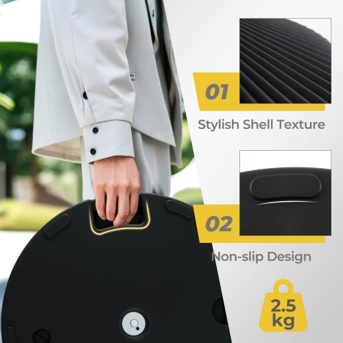 Costway Fillable Umbrella Base with Shell Texture 3 Coupler Sizes for Lawn Poolside Garden