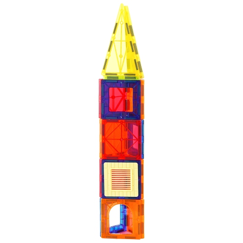 VEVOR 55 PCS Magnetic Tiles,Magnetic Building Blocks for Kids, Magnet Building Set with Car Base & 16 Digital Cards,STEM Educational Construction